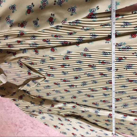 Vintage 1960s Floral Pleated Bow Blouse - Picture 8 of 8